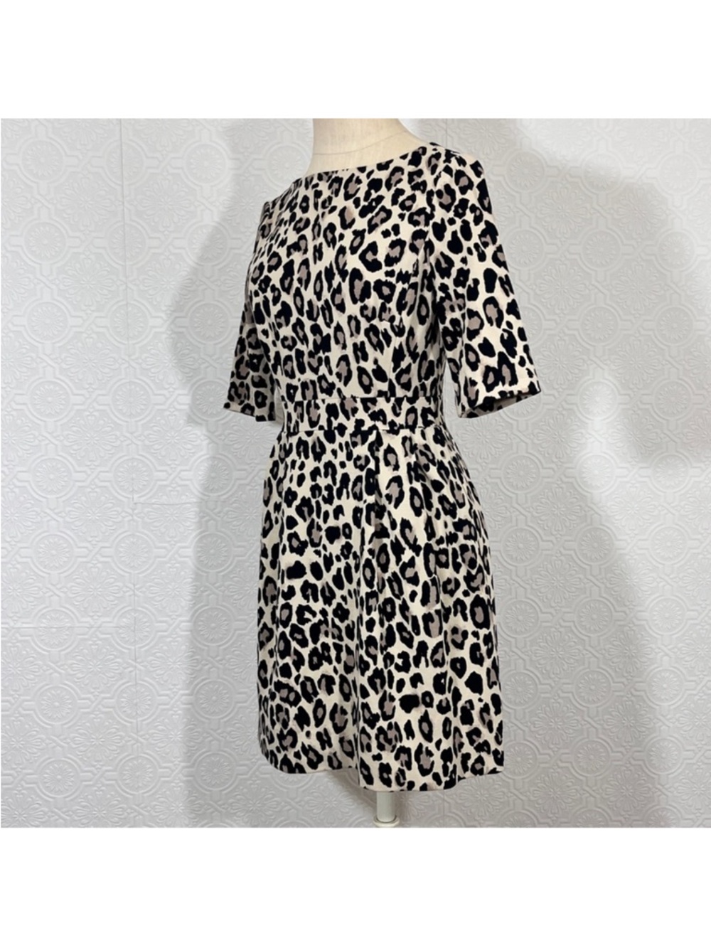 kate spade Leopard Print Mini Dress in Cream and Black
